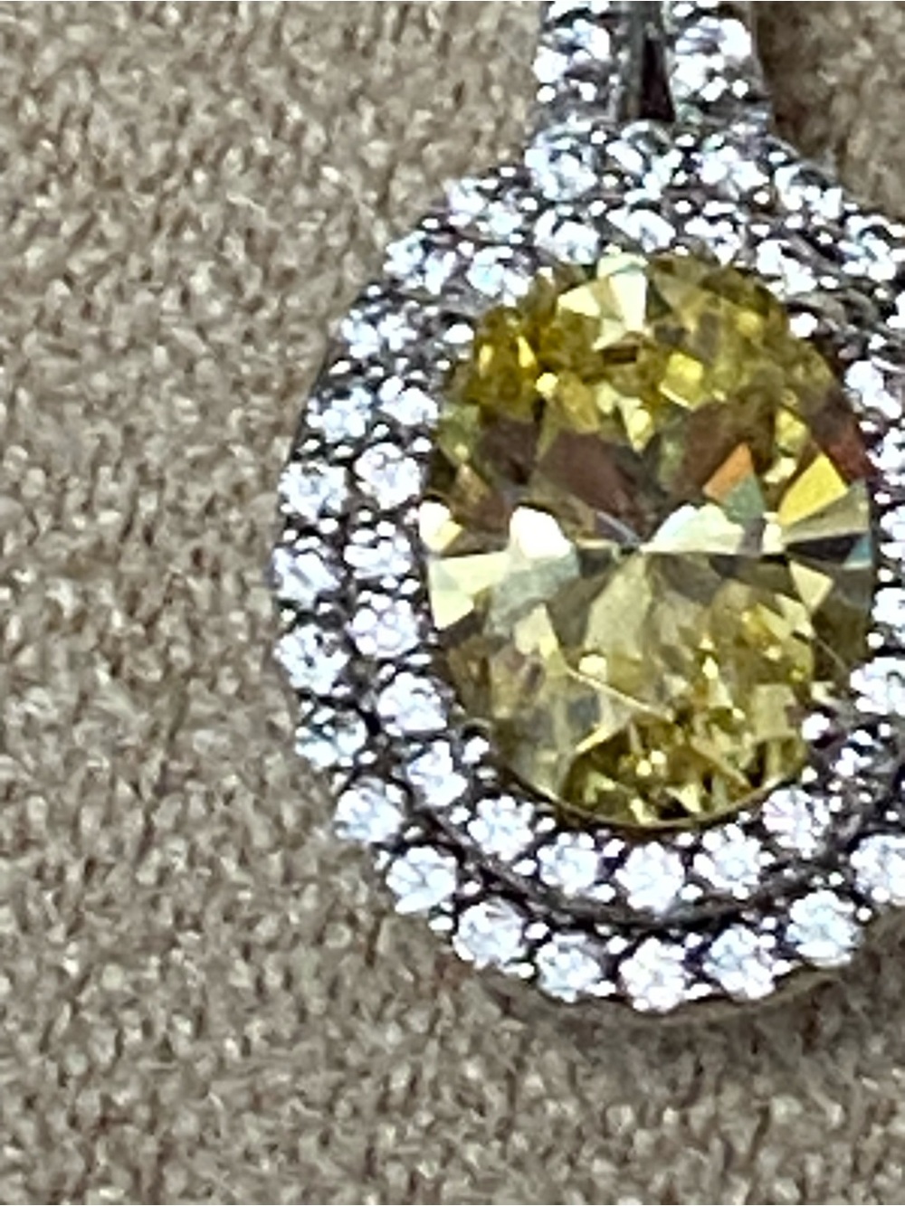 LaFonn Canary Yellow Citrine & Simulated Diamonds Vermeil Pendant - Picture 2 of 5